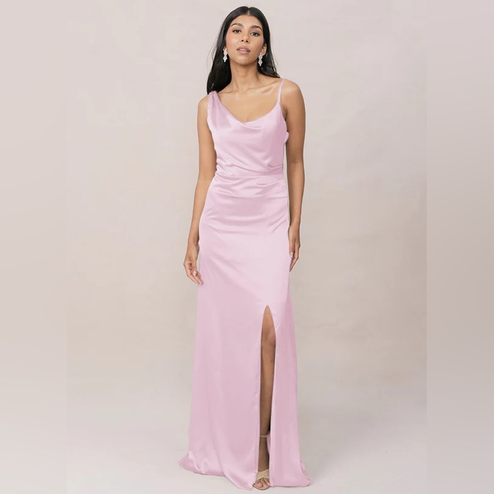 Revelry Maxine Baby Pink Satin Gown